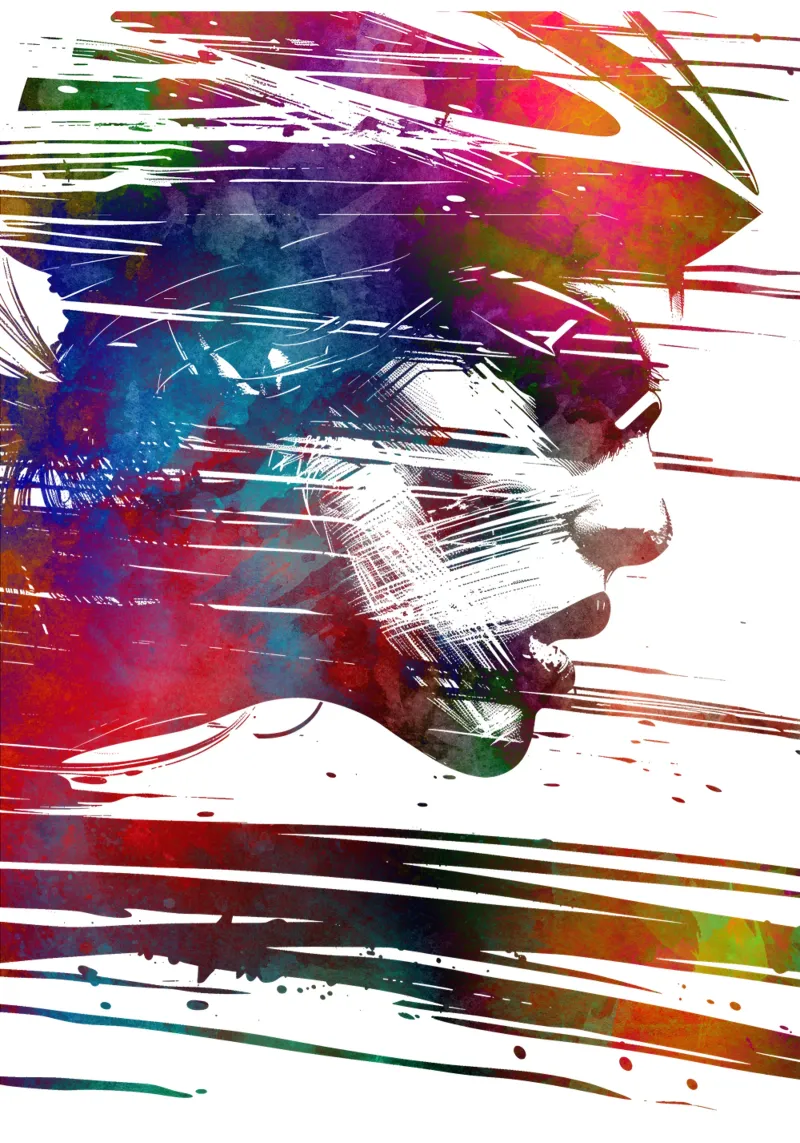 Biker sport art bianco poster da SPORT