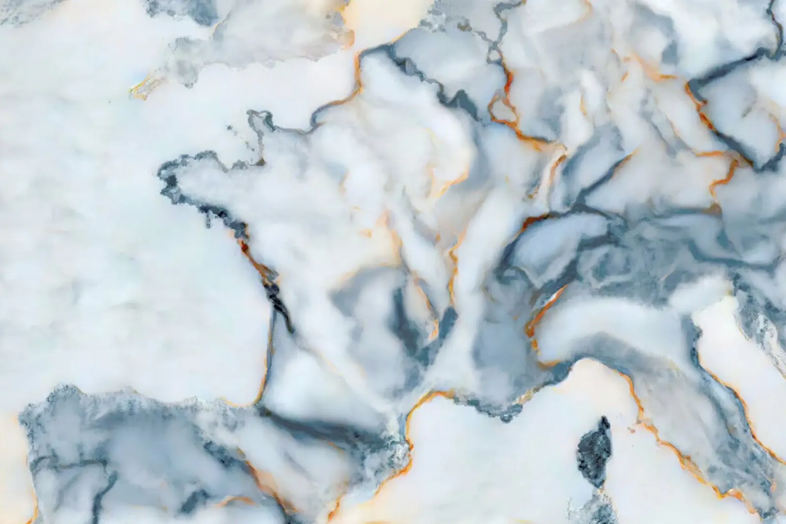 France Marble Map poster con telaio in legno da Octavian