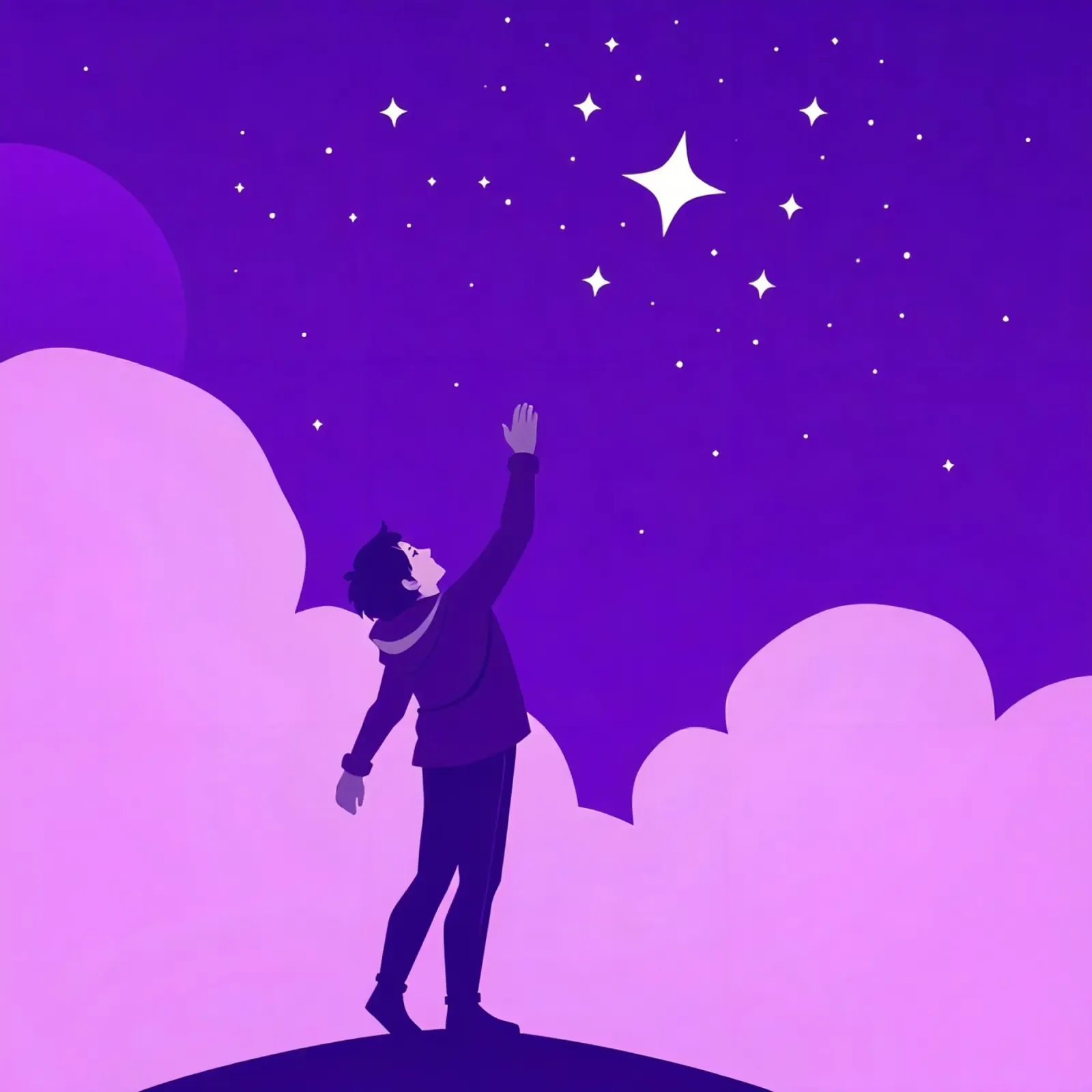 garçon cherchant les étoiles dans un ciel nocturne créatif hahnemühle de DesignDoodle