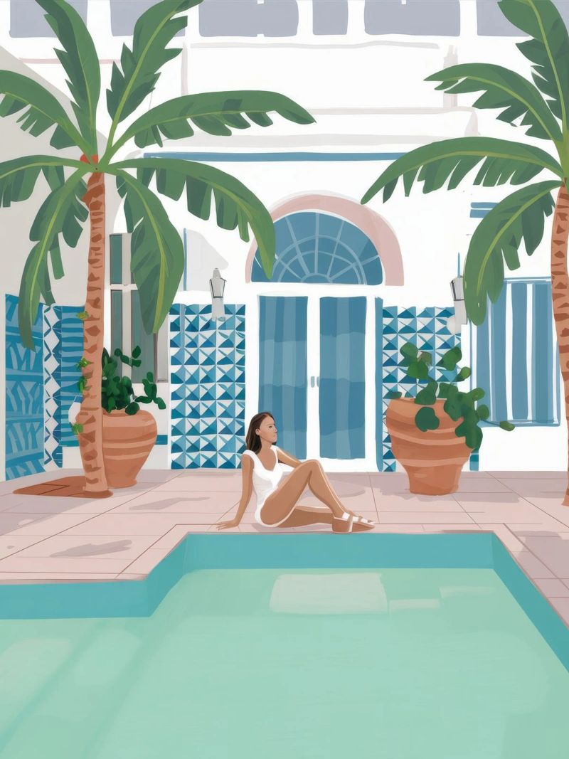 Azure Poolside Leisure pellicola backlit da Stone Patina