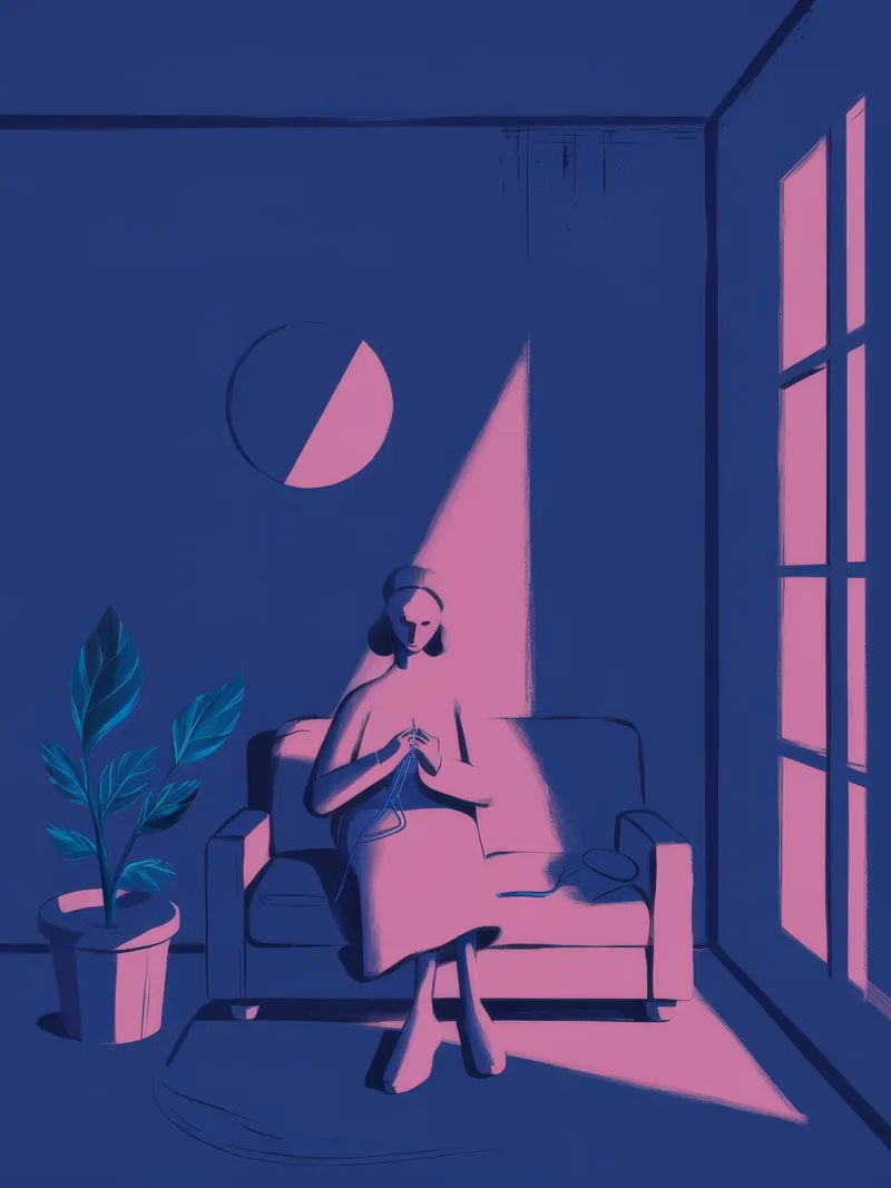 Moonlit Window Watcher canvas with Floater frame by Ember Stone