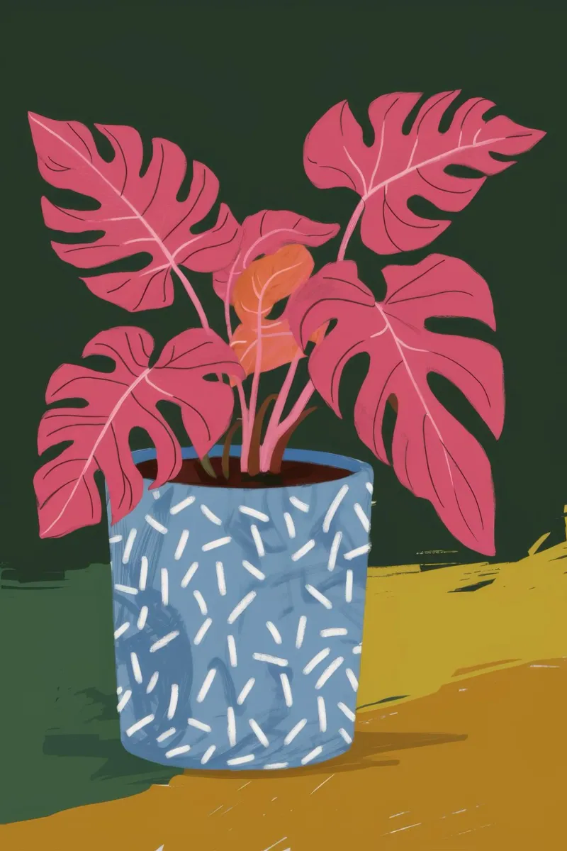 Monstera Magenta Mood pellicola backlit da Ember Stone