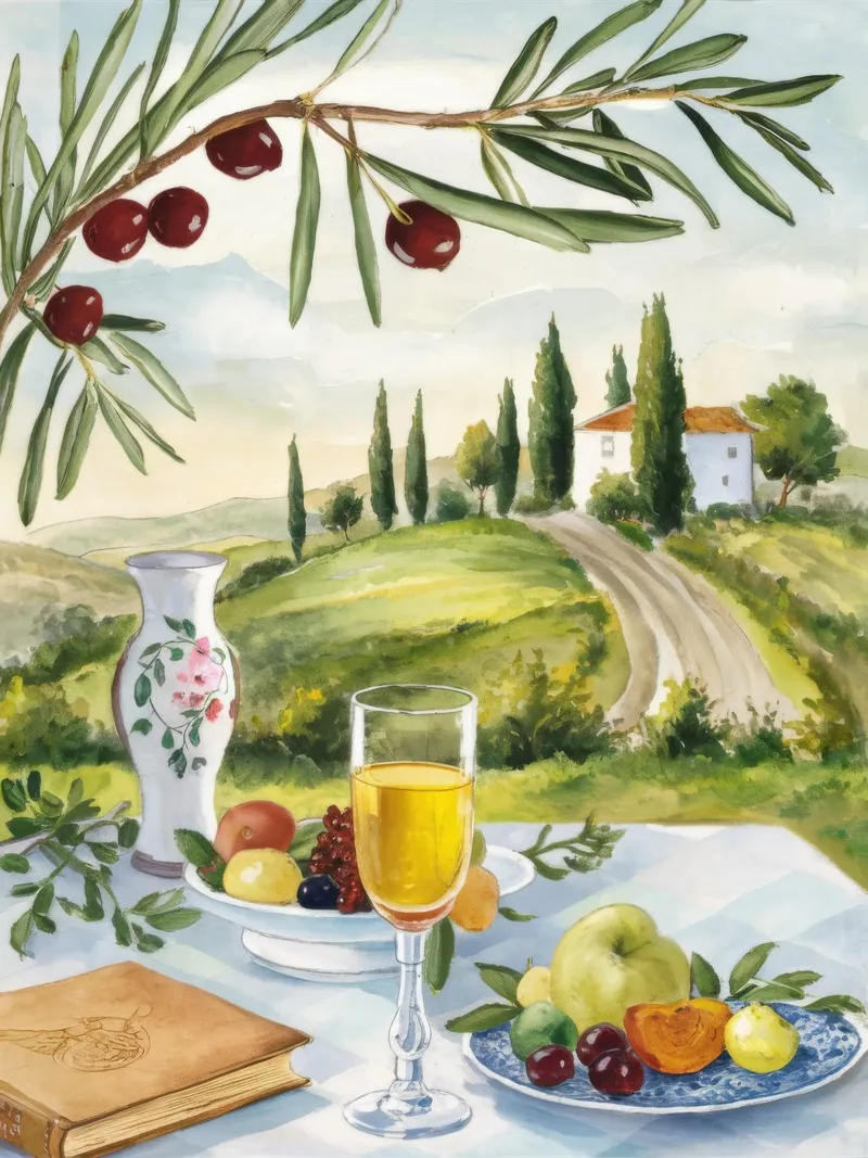 Sogno di un picnic in Toscana plexiglass da Aurora Muse