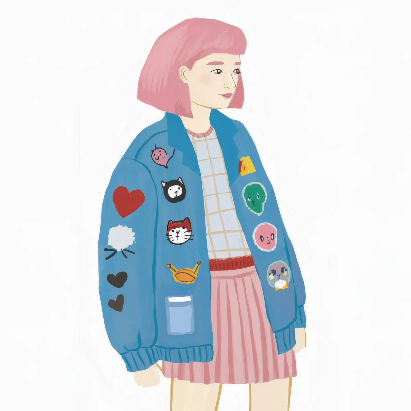 Patch Jacket Meisje canvas van Aurora Muse
