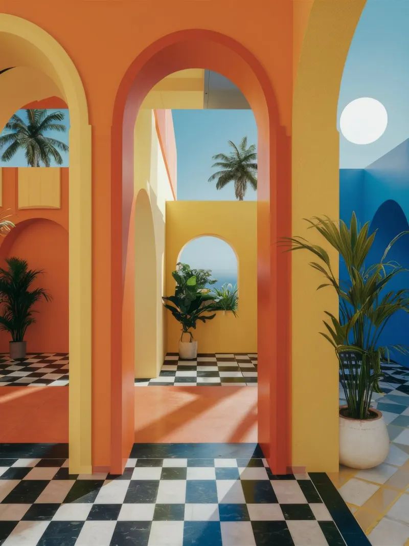 Sunlit Atrium Arches Alu-Dibond von Jasper Rune