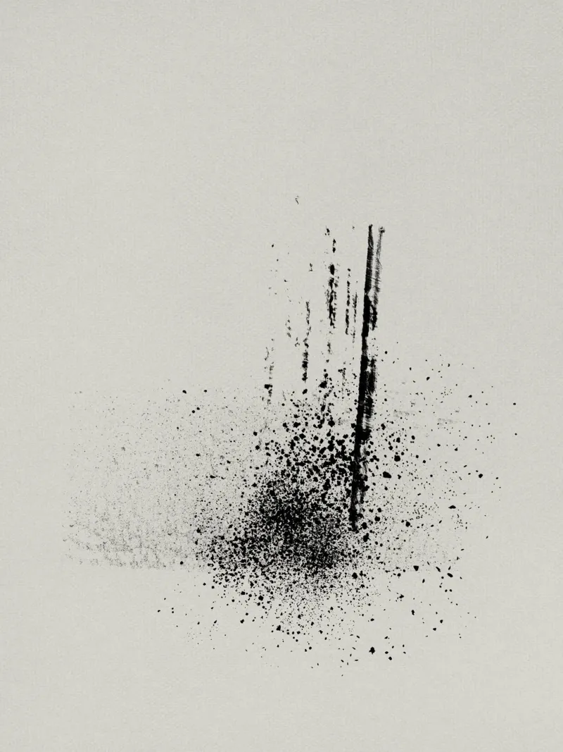 Modern abstract of paint splatters gray background pellicola backlit da Imaginative