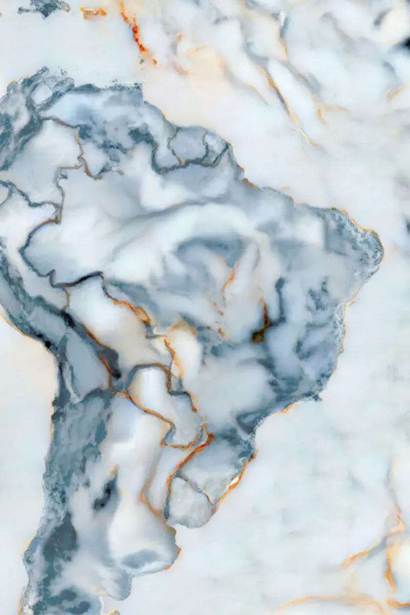 Brazil Marble Map canvas by Octavian