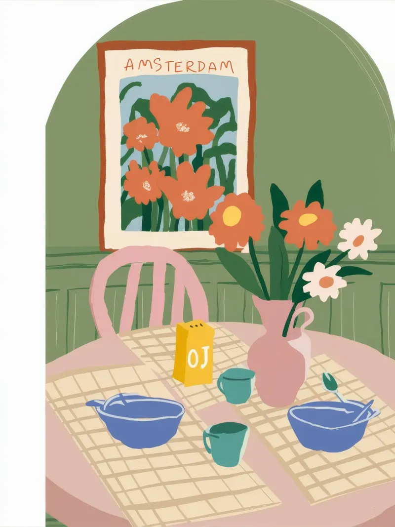 Amsterdam Table Morning alu-dibond by Aurora Muse