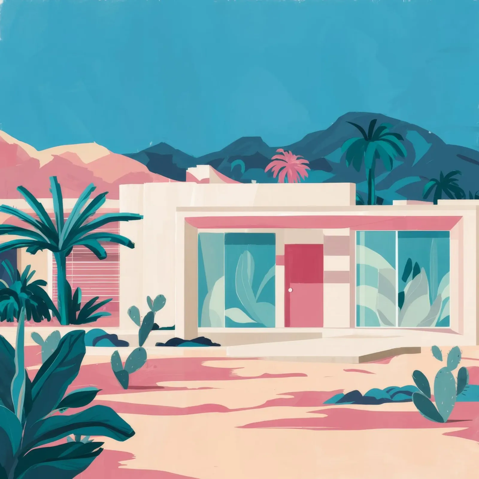 Pink Desert Oasis acrylic glass by Jasper Rune