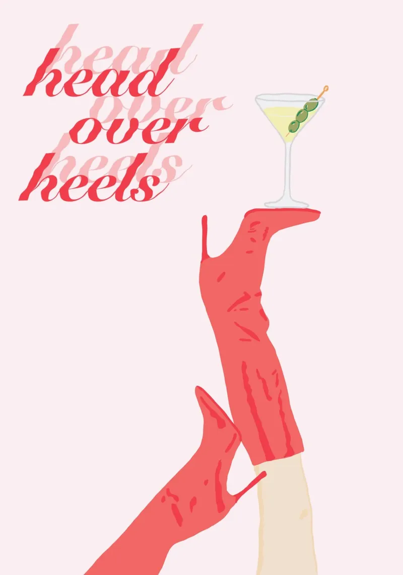 Head over heels poster con telaio in legno da Happy Star Club