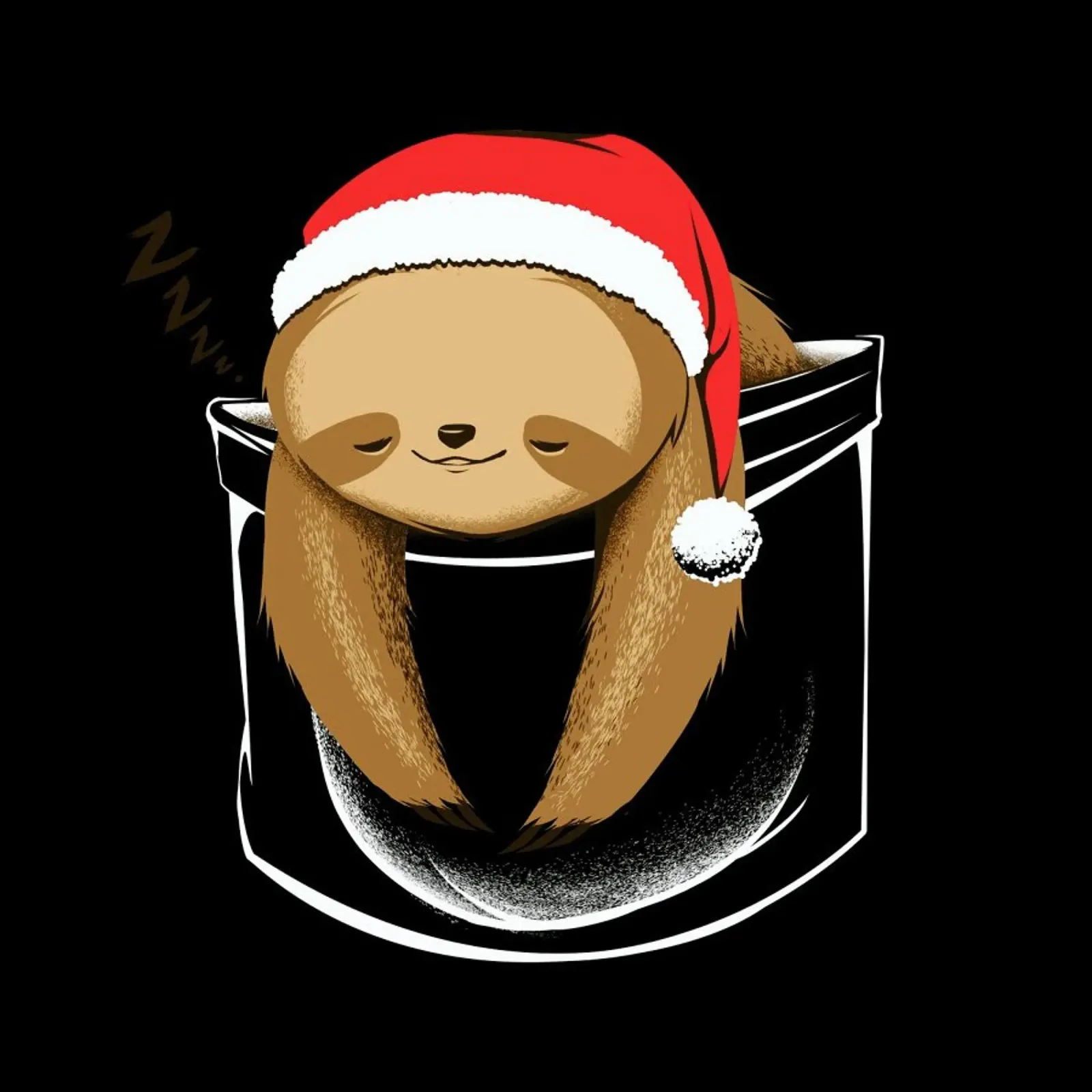 Sloth In A Pocket Xmas Black pellicola backlit da Tobe Fonseca