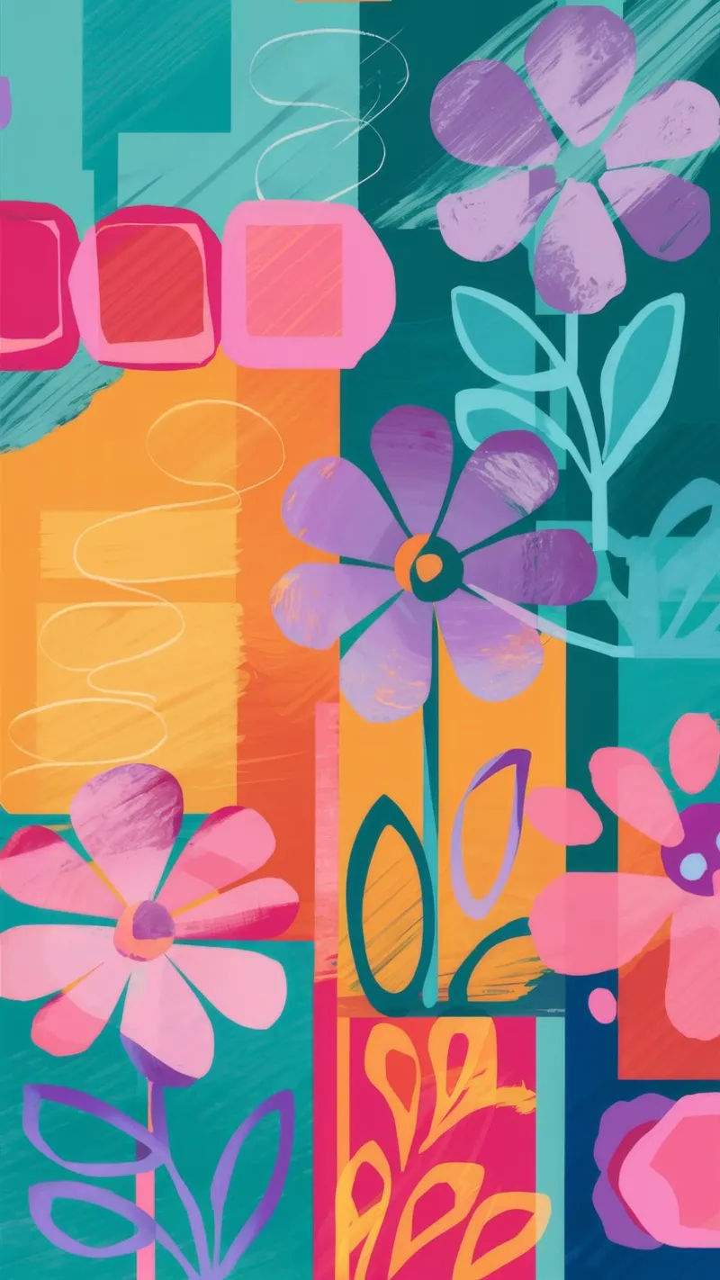 Levendige bloemsymfonie canvas met Baklijst van Chroma Haven