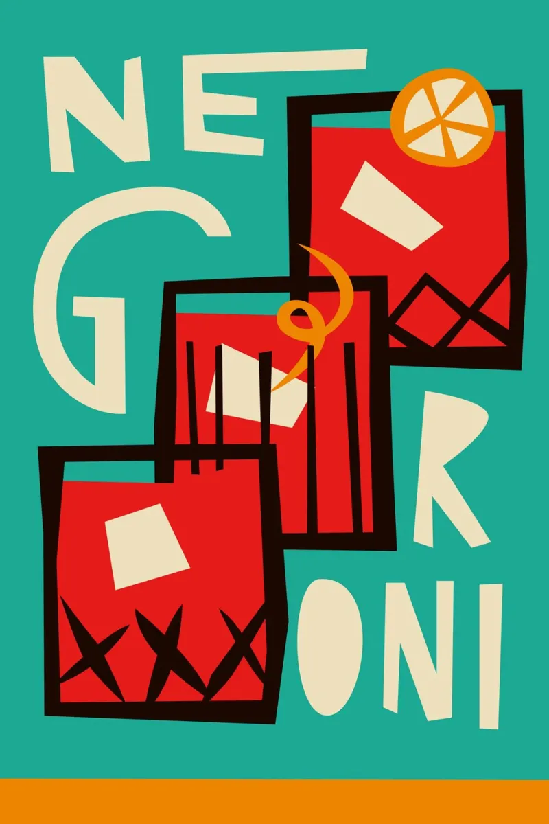 Negroni Cocktail poster da Fox & Velvet