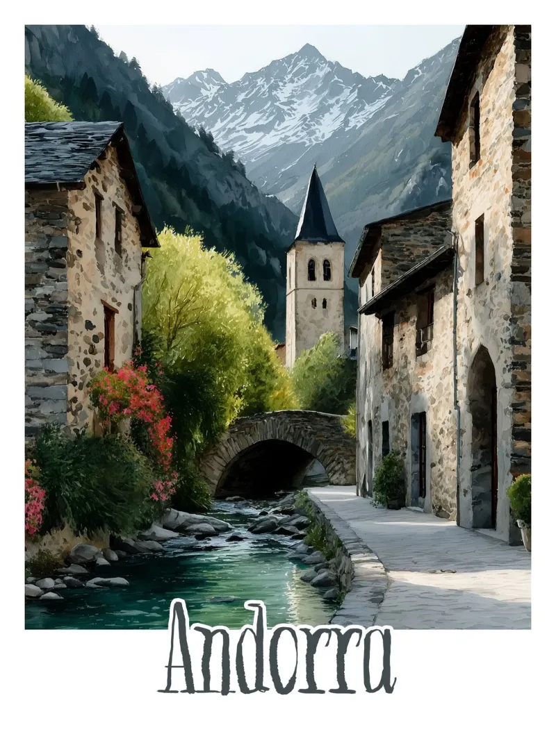 Affiche Andorre alluminio dibond da Frame the World