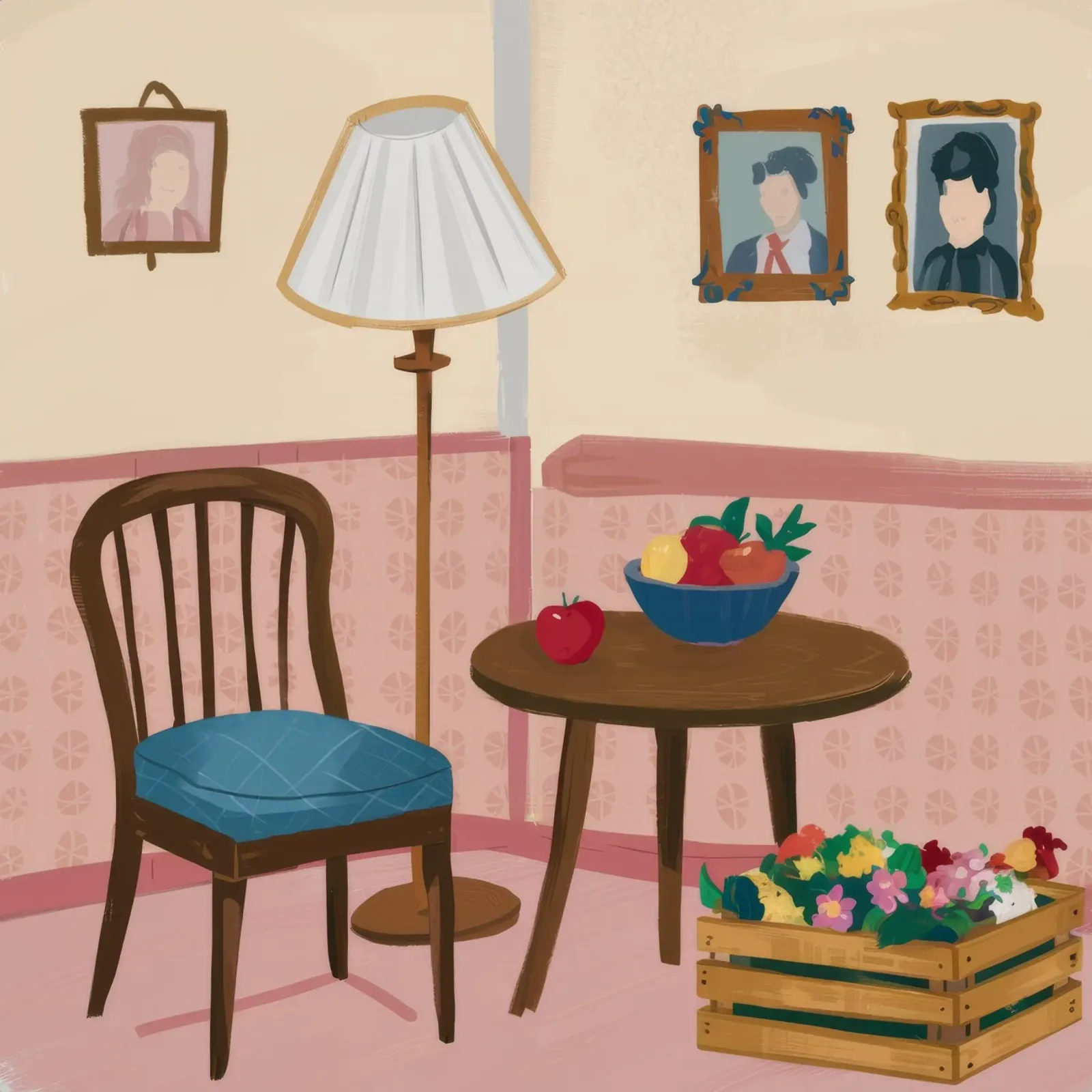 Quiet Reading Corner canvas with Floater frame by Chroma Haven