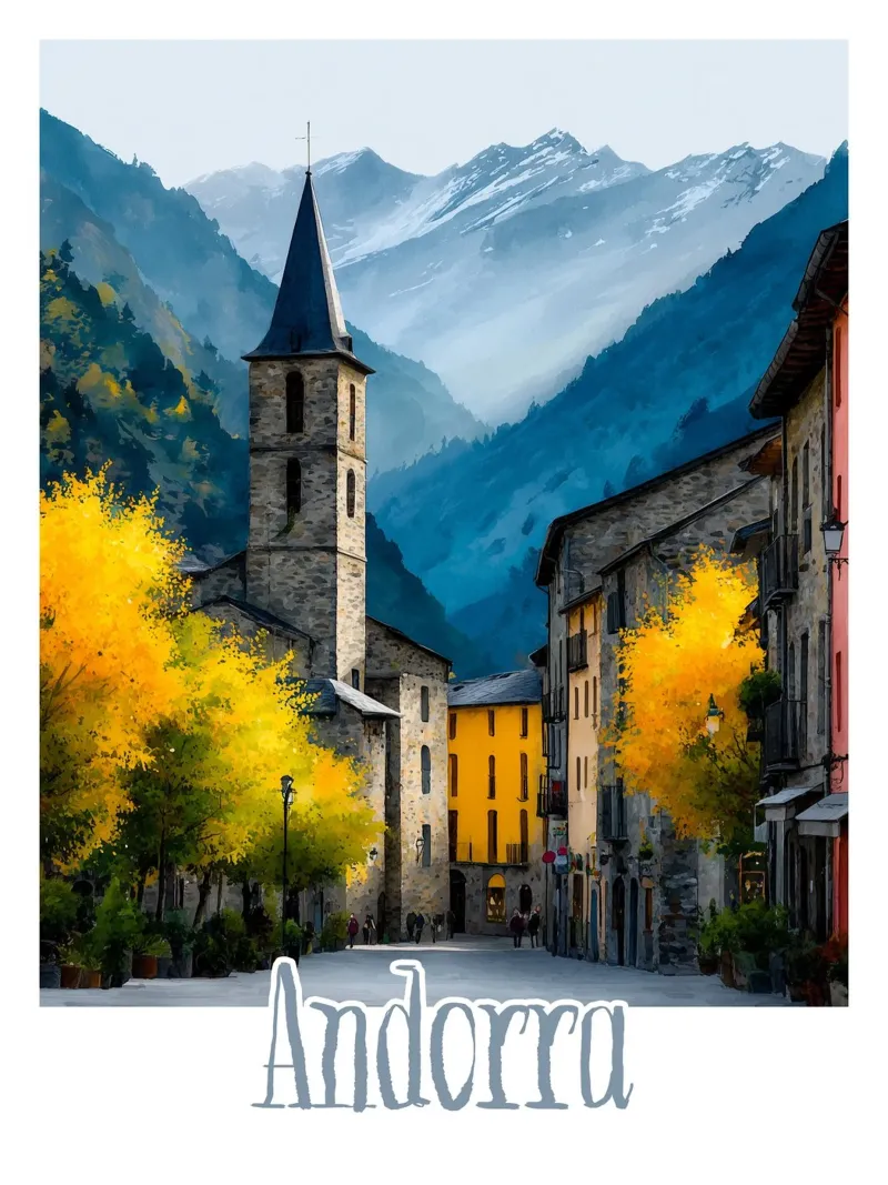 Affiche Andorre alluminio dibond da Frame the World