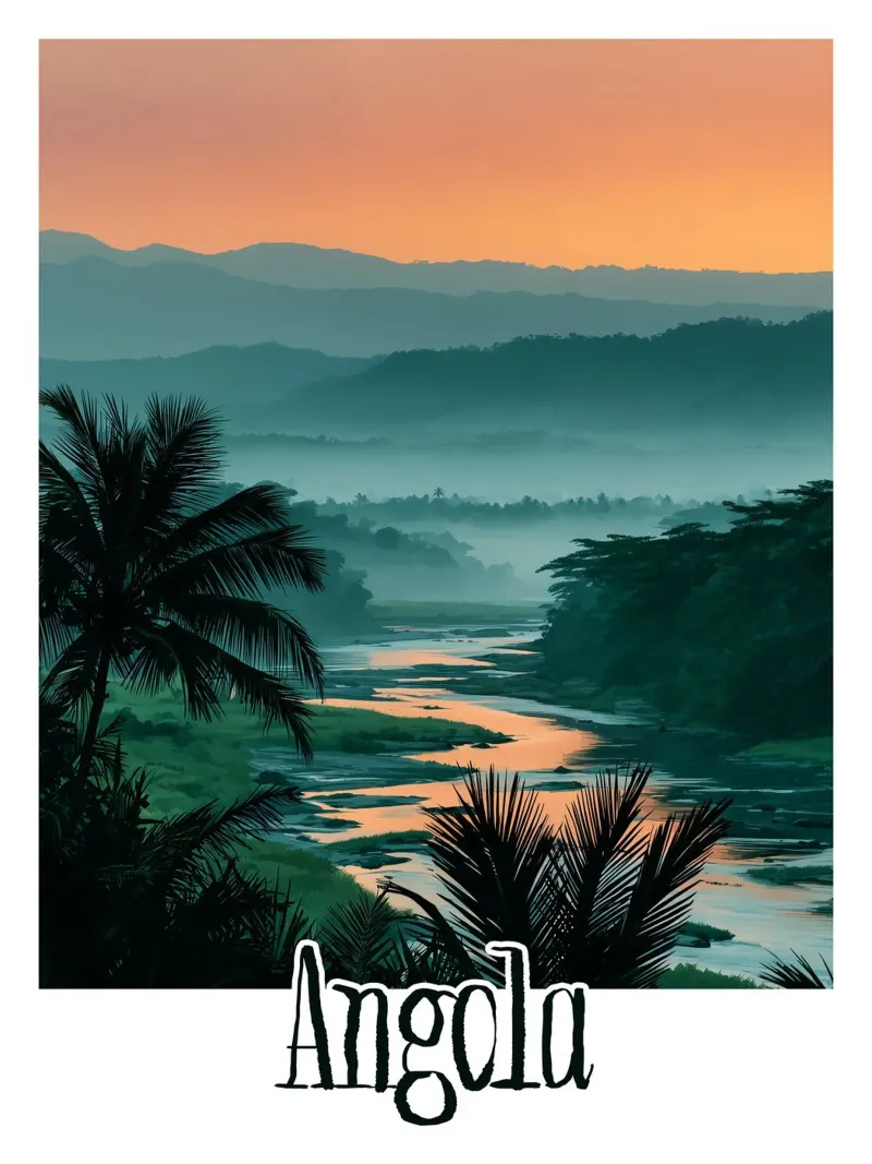 Affiche Angola tela con Cornice a cassetta da Frame the World