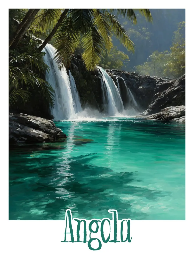 Affiche Angola tela con Cornice a cassetta da Frame the World