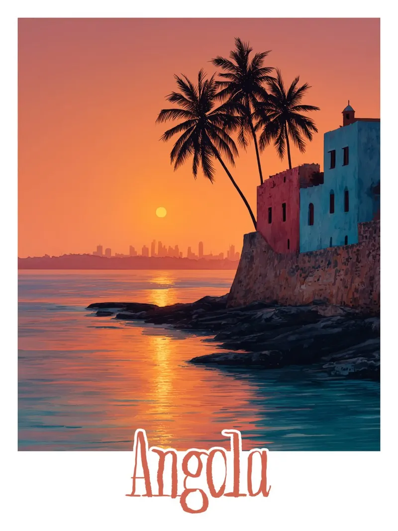 Affiche Angola poster con telaio in legno da Frame the World