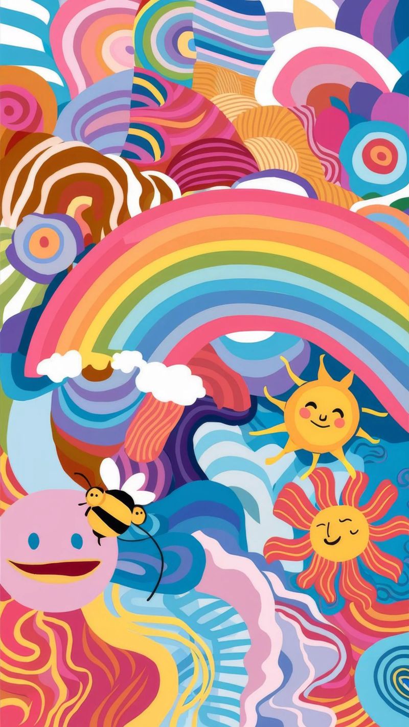 Fantaisie arc-en-ciel psychédélique poster de Chroma Haven