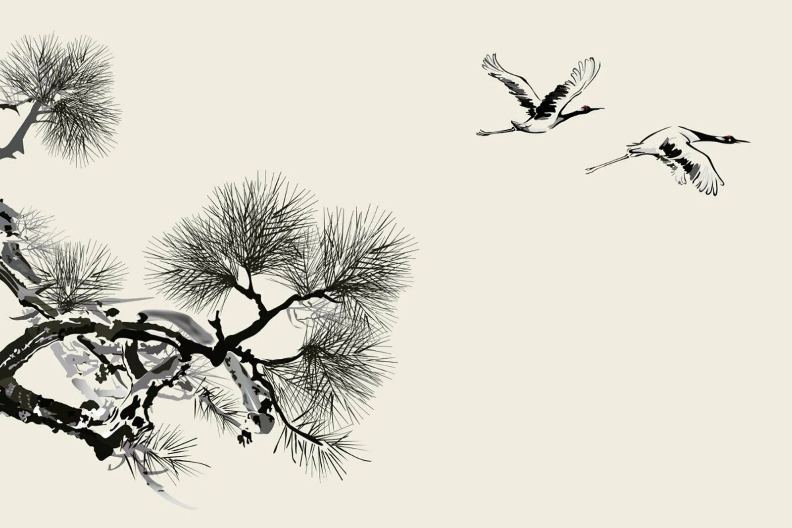 Japanese Cranes Poster von Flora & Fauna