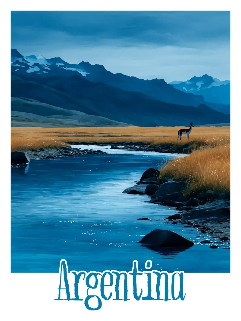 Affiche Argentine tela con Cornice a cassetta da Frame the World