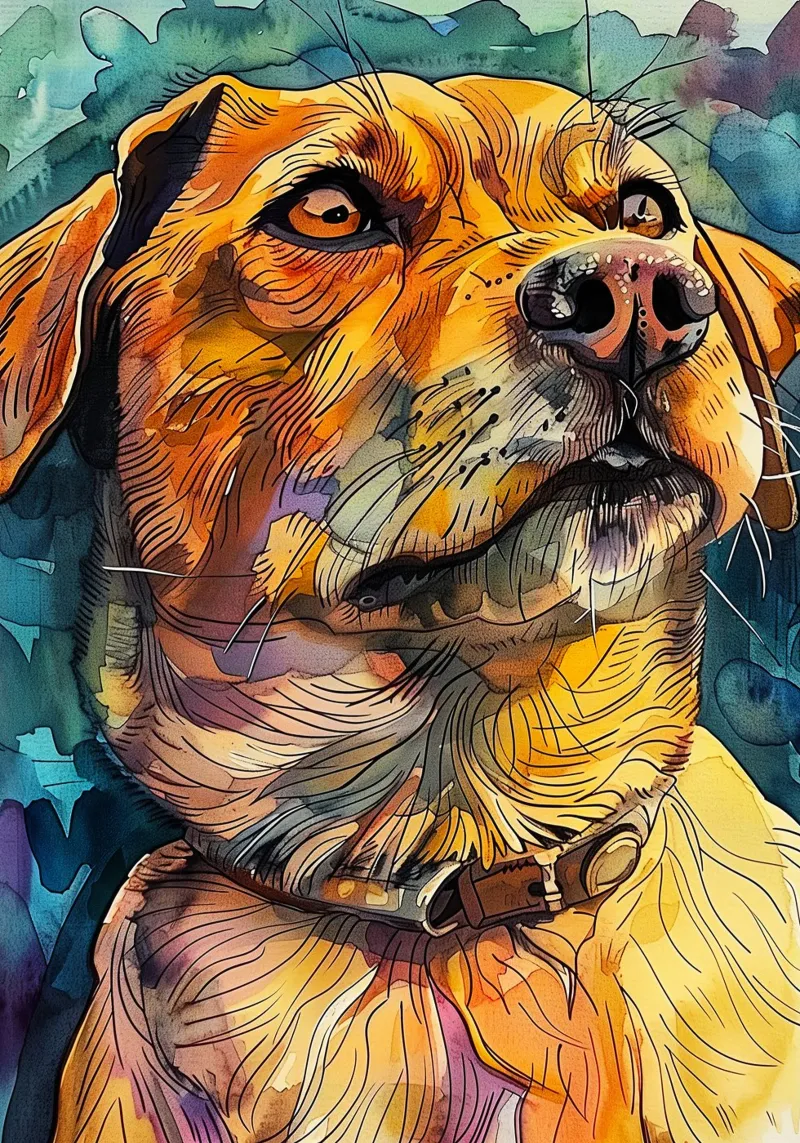 Hund Benny Acryl-Glas von Lionmixart