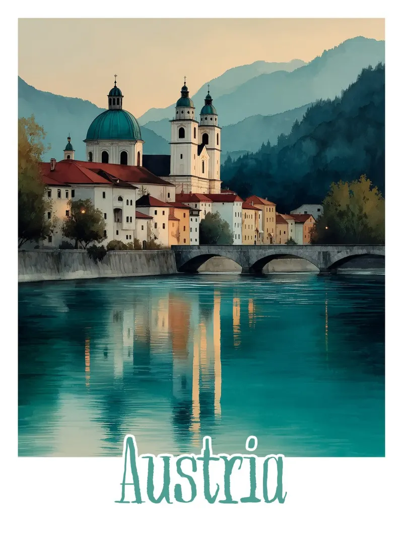 Affiche Autriche carta hahnemühle da Frame the World