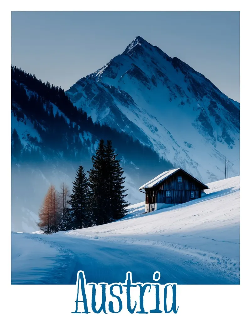 Affiche Autriche poster con marco de madera de Frame the World