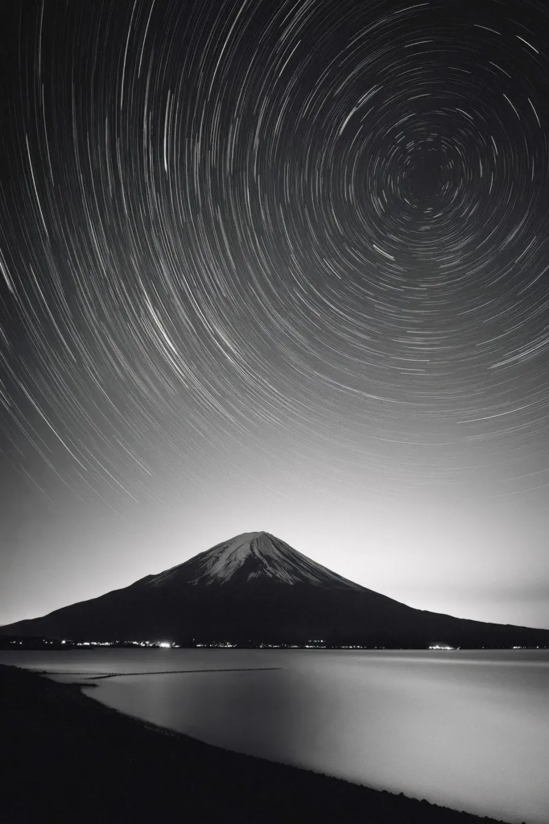 Sentieri stellari del Monte Fuji tela con Cornice a cassetta da Indigo Tides Art