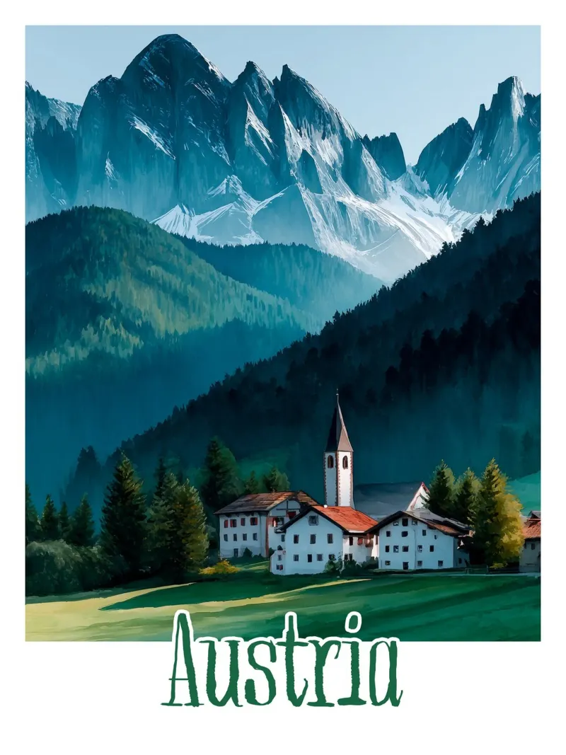 Affiche Autriche plexiglass da Frame the World