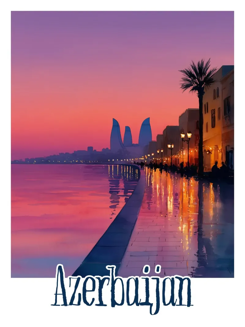 Poster dell'Azerbaigian poster da Frame the World