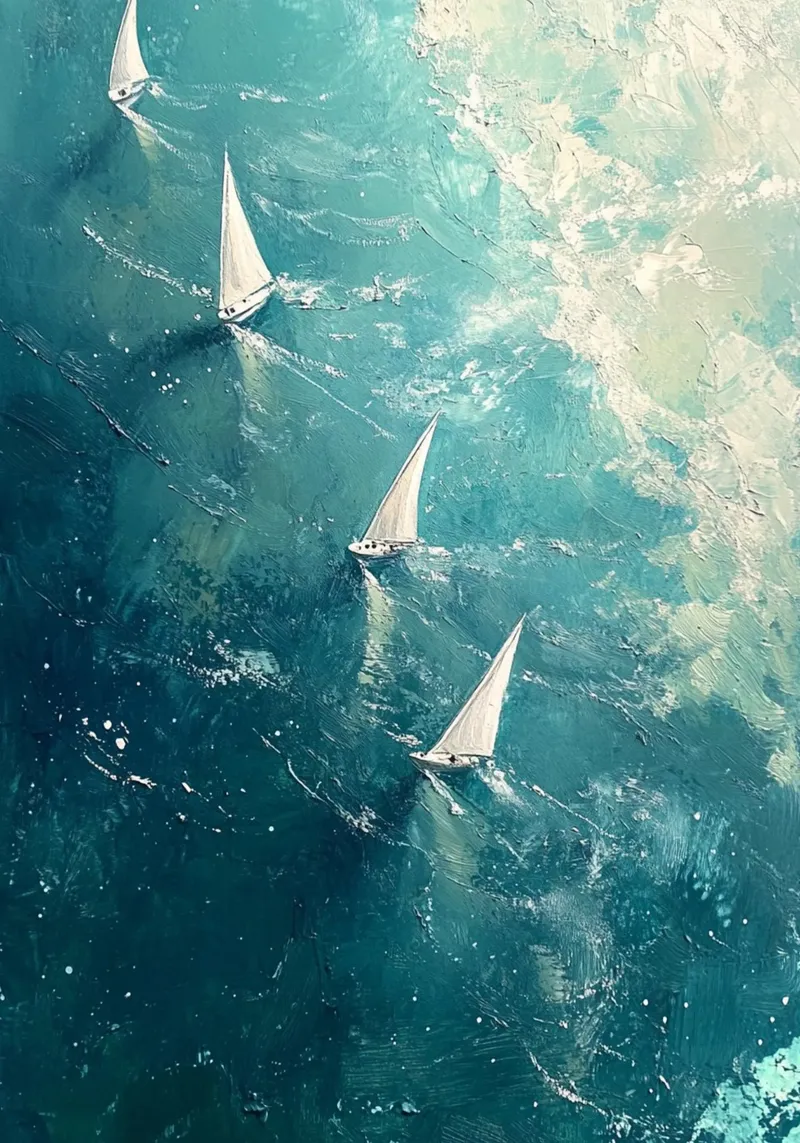 Regatta Reverie poster con telaio in plastica da Mosaic Dialogue