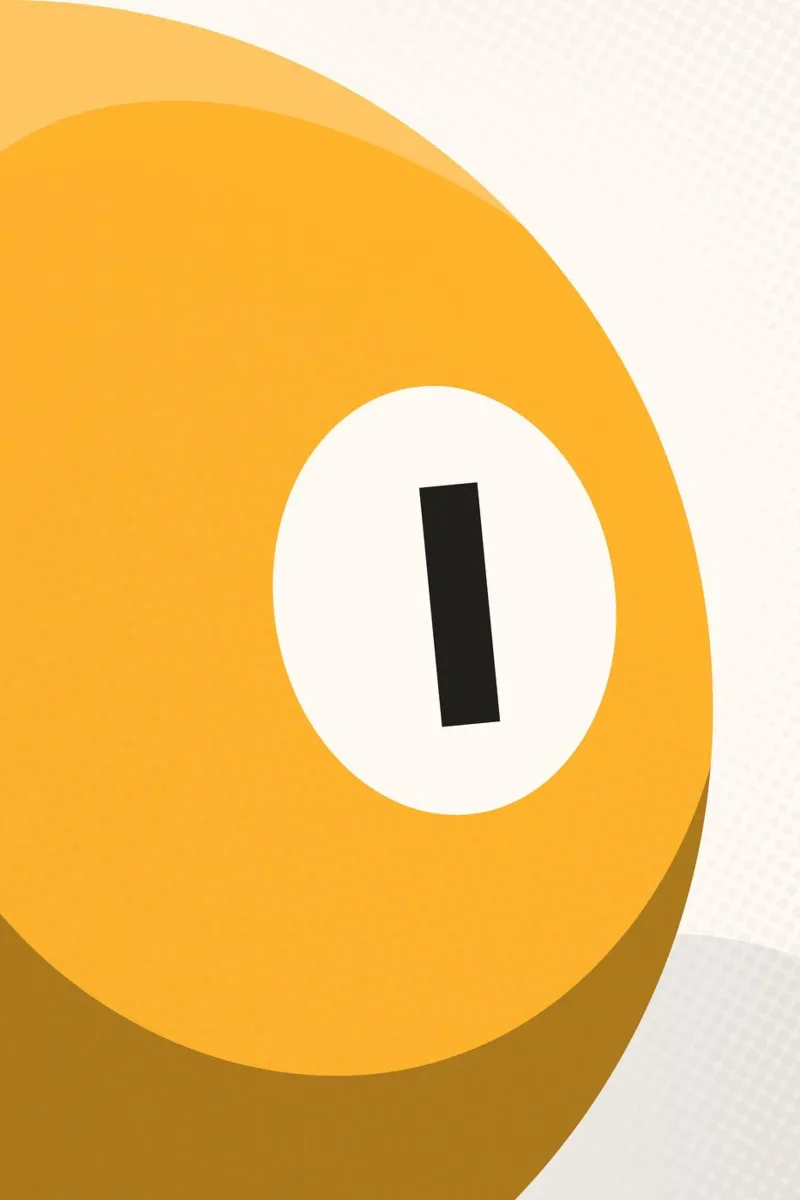 Palla da biliardo - Giallo poster con telaio in plastica da athlete.art