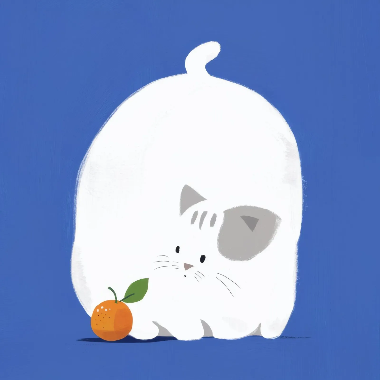 Contentezza del gatto Chonky poster con telaio in legno da Stone Patina
