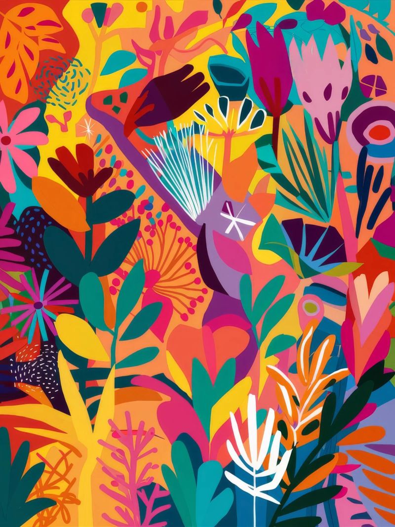 Fantaisie florale ardente poster de Haven Mirage