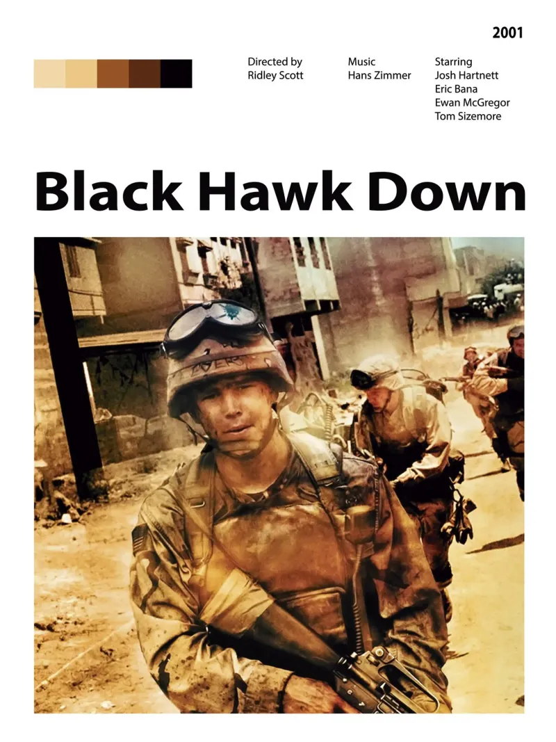Black Hawk Down pellicola backlit da The Movie Wall