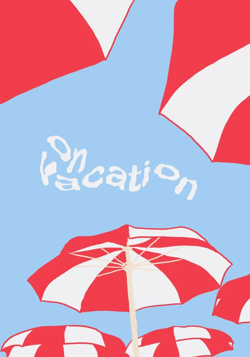 On vacation poster with wooden frame by Happy Star Club