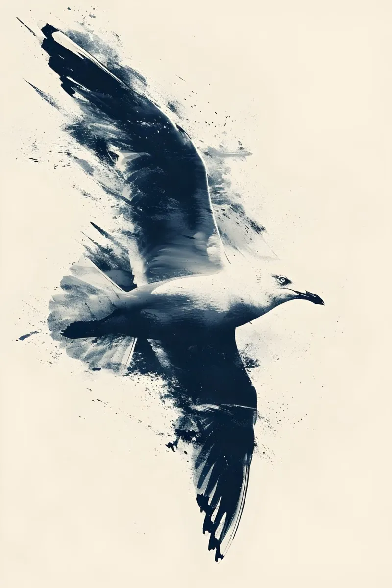 Möwe Vintage Kunst poster con telaio in plastica da WILD ART