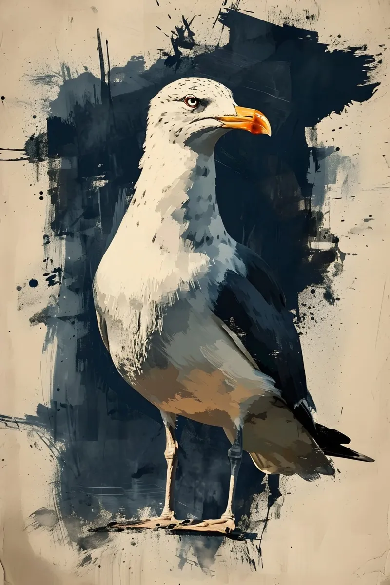 Möwe vintage Porträt alluminio dibond da WILD ART