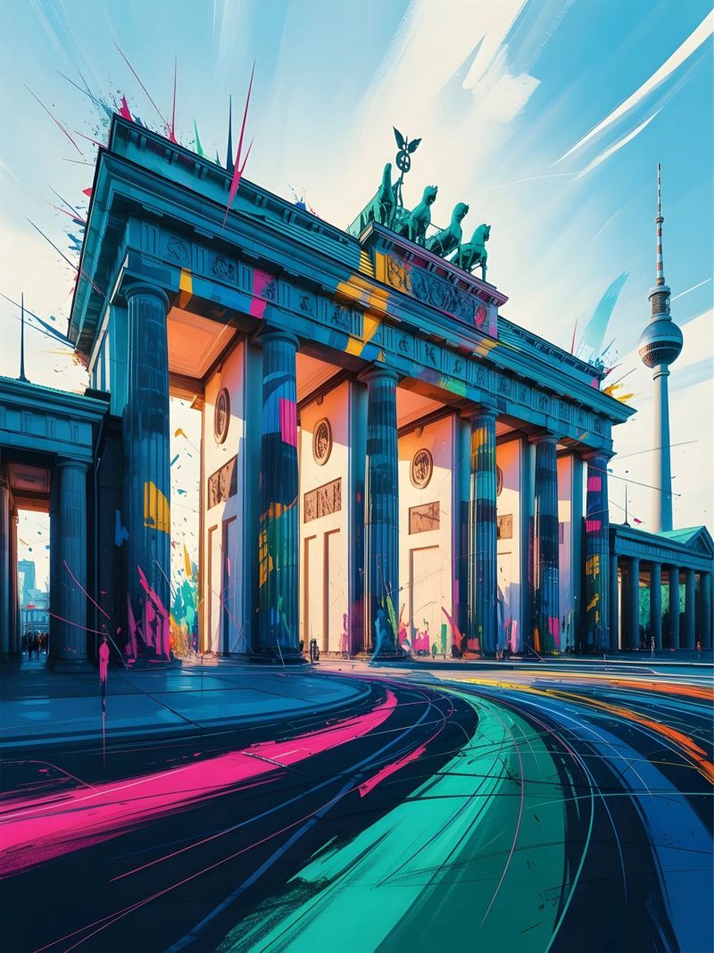 Berlin Brandenburger Tor Poster von Vintage Travel Art