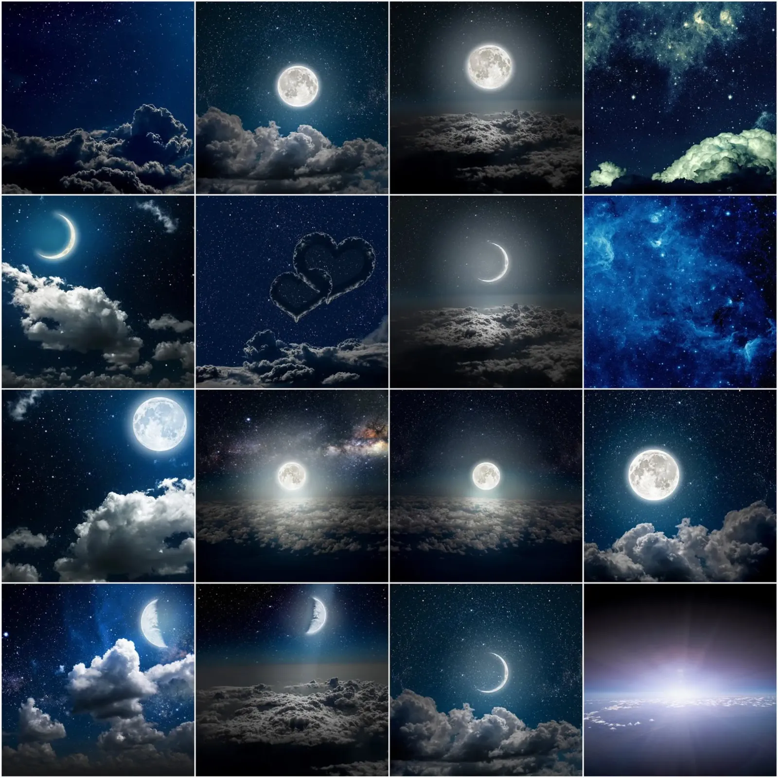 Collage di luna celeste poster da PhotoVibe Decor