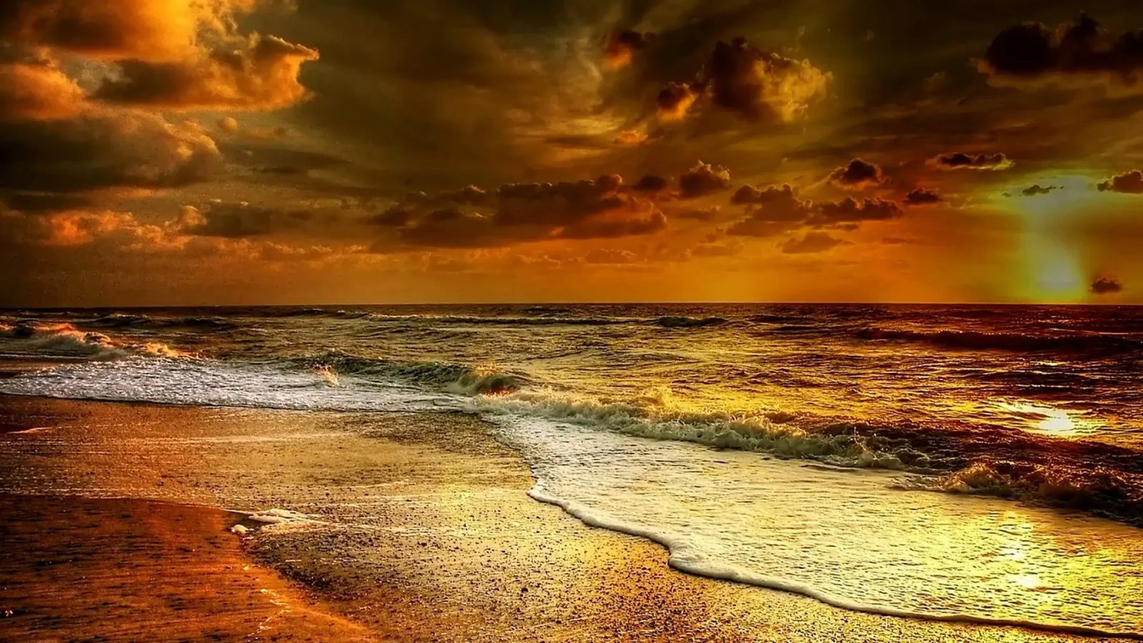 Tramonto dorato sull'oceano pellicola backlit da PhotoVibe Decor