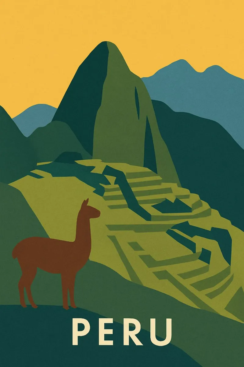 Perù - Il sacro mistero di Machu Picchu poster con telaio in alluminio da JETLAG | affiches voyage