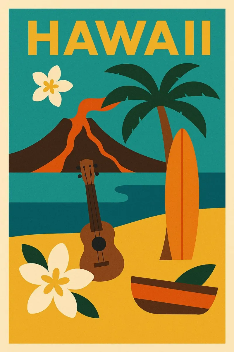 Hawaii - Aloha-geest tussen vulkaan, branding en ukelele canvas van JETLAG | affiches voyage