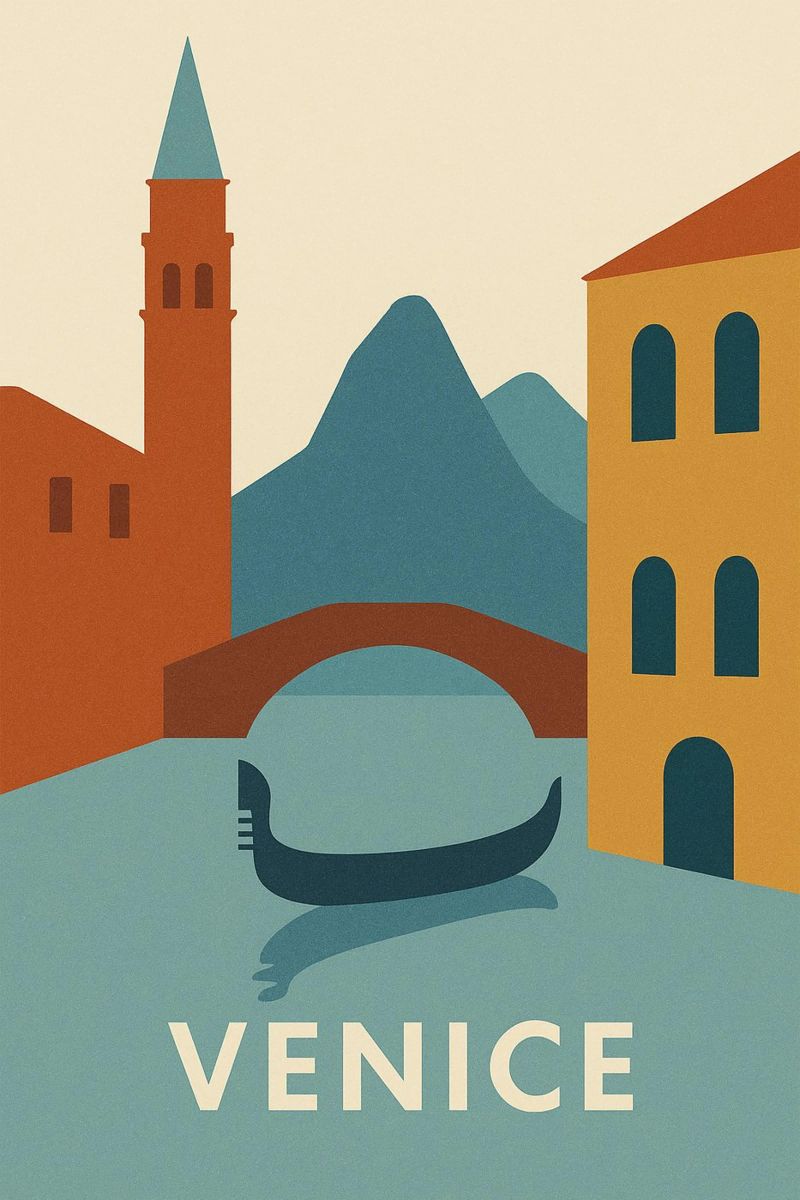 Venice - Italienische Eleganz entlang der Kanäle Poster von JETLAG | affiches voyage