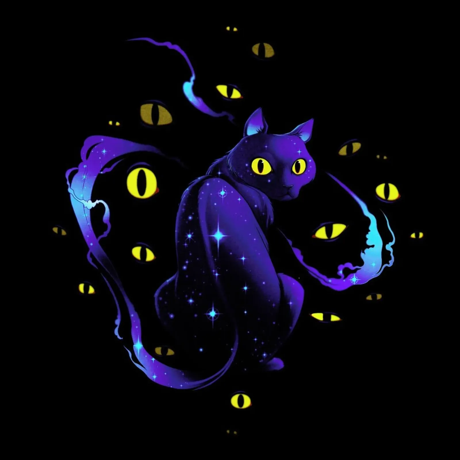 Mystic Cat aluminium-dibond van Tobe Fonseca