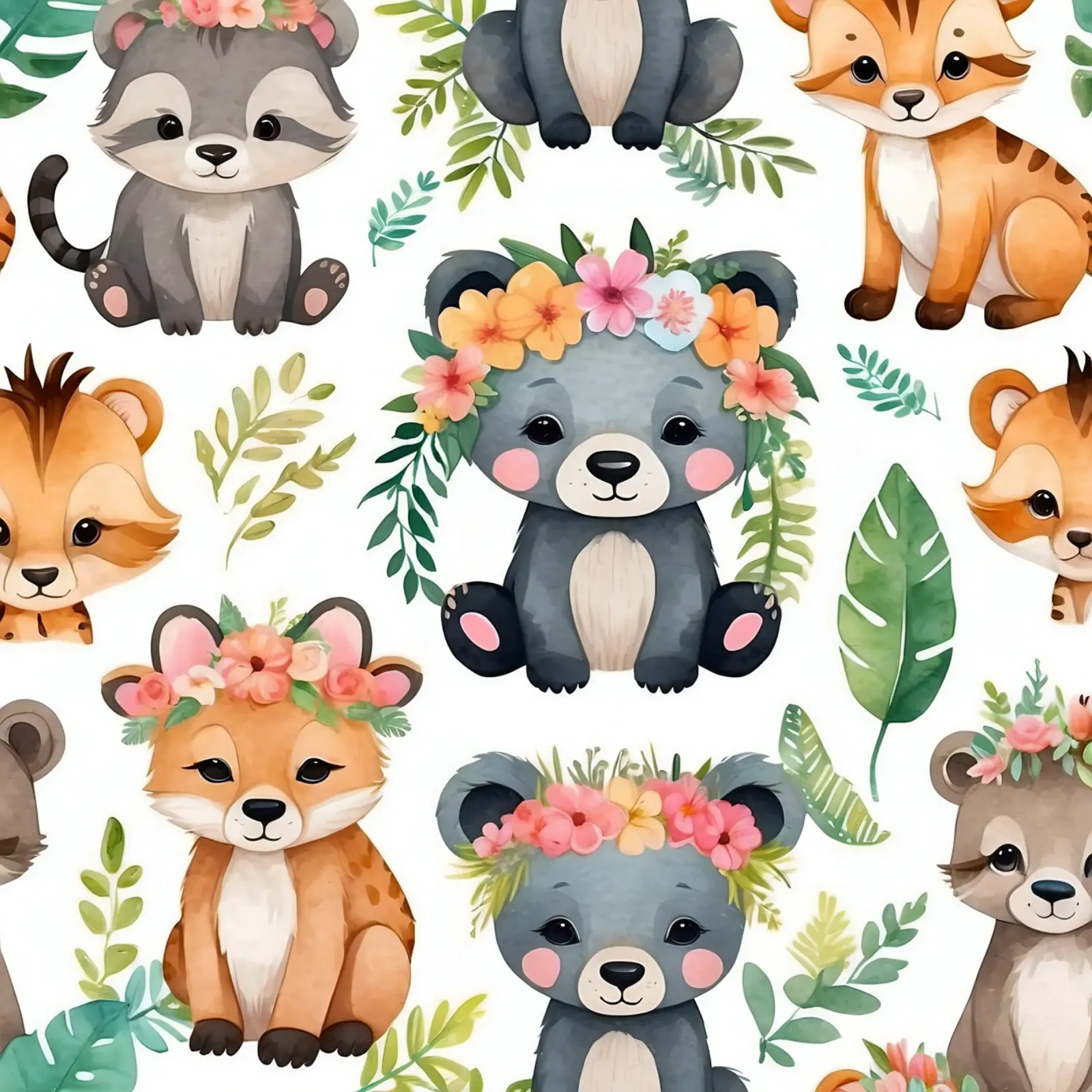 Simpáticas ilustraciones de animales como osos, zorros y mapaches metacrilato de DesignDoodle