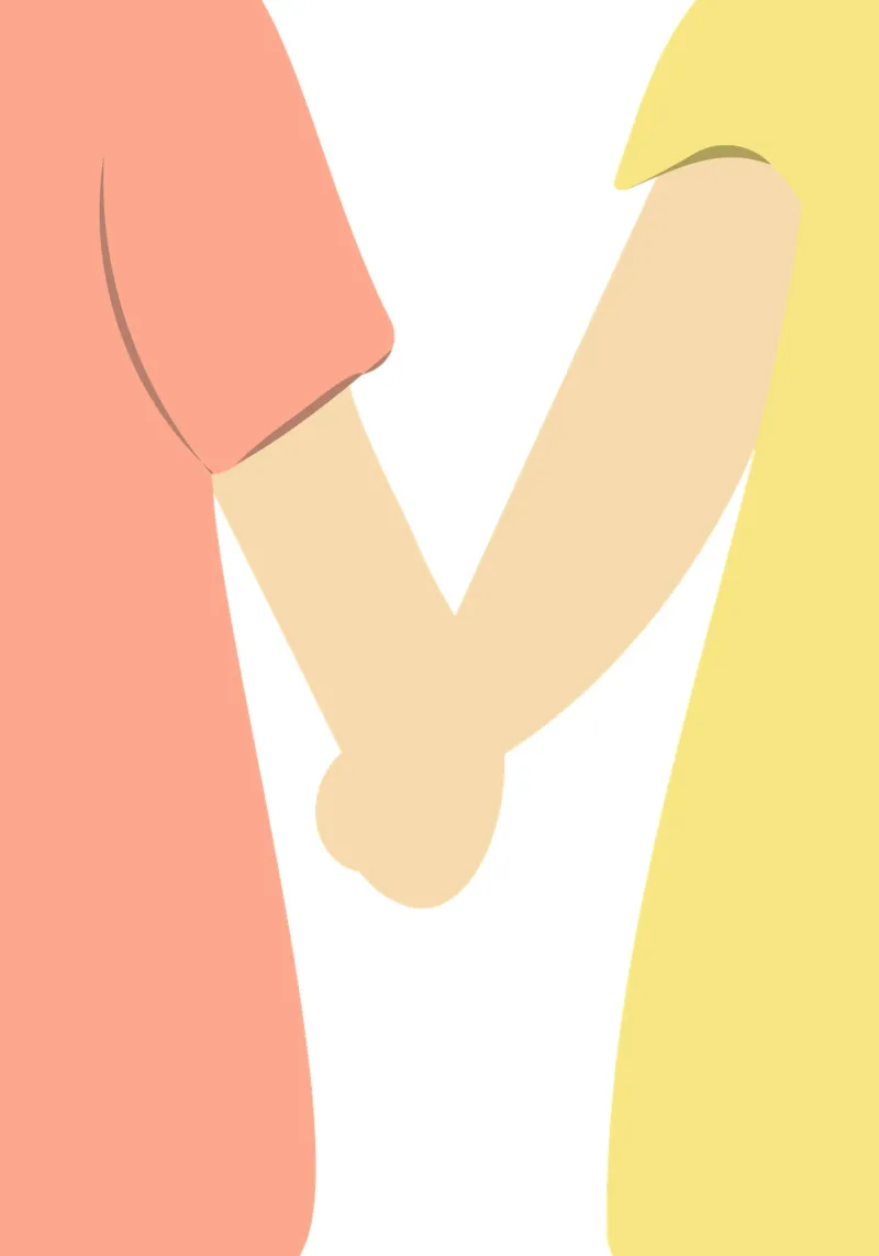 Girls. Hand in Hand. Backlit Folie von FRICKE DESIGN