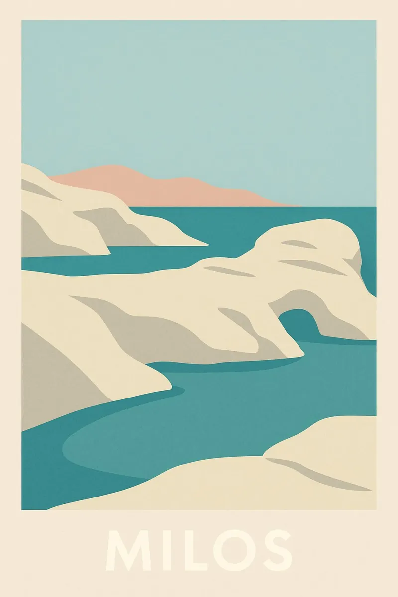 Milos - Bellezza cruda e minerale pellicola backlit da JETLAG | affiches voyage
